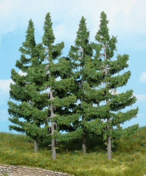 HEK2122 - 4 relief fir trees 17 cm - 1