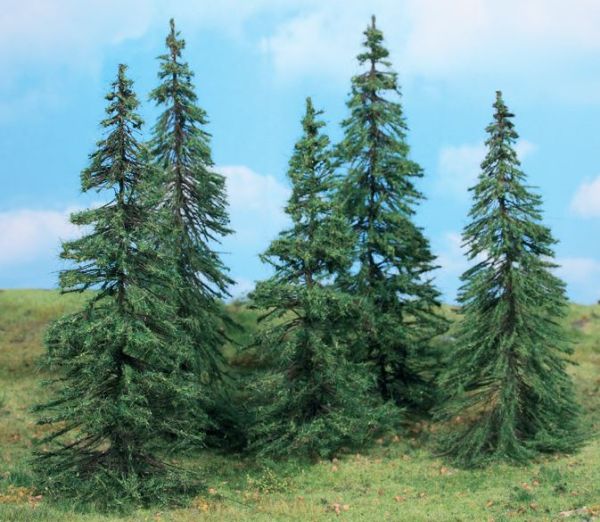 HEK2169 - 7 fir tree models 7-11 cm - 1