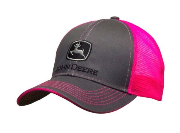 MC23080418CH - JOHN DEERE Grey and Pink Mesh Back Cap - 1