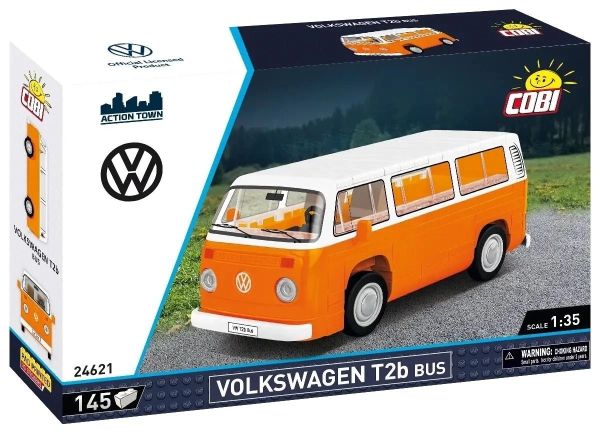 COB24621 - VOLKSWAGEN Type 2 Orange and White Bus - 145 Pieces - 1