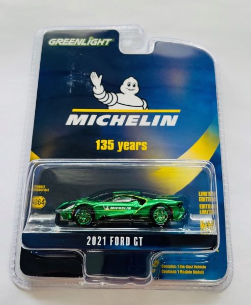 GREEN28160-FVERT - FORD GT 2021 green 135th Anniversary MICHELIN in blister pack - 1
