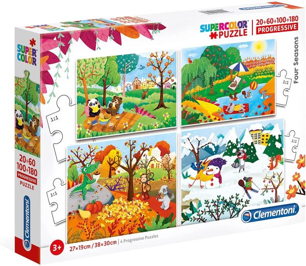 CLE21408 - 4 Puzzles 20-60-100-180 Pieces - The 4 seasons - 1