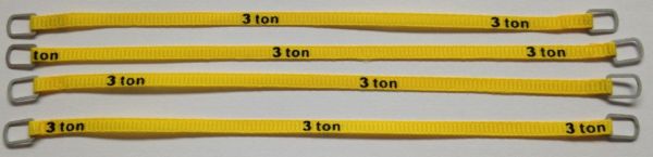 YCC333-3 - Set of 4 lifting straps 3 Tons of 14cm yellow - 1