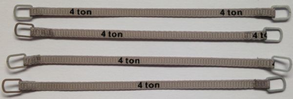 YCC334-2 - Set of 4 lifting straps 4 Tons of 10cm Gray - 1
