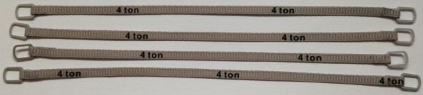 YCC334-3 - Set of 4 lifting straps 4 Tons of 14cm Gray - 1