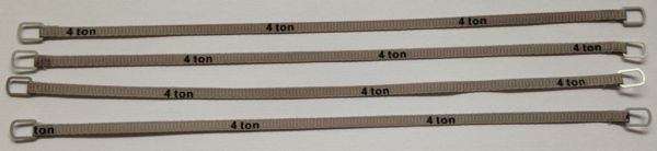 YCC334-4 - Set of 4 lifting straps 4 Tons of 18cm Gray - 1