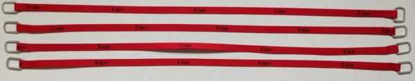 YCC335-5 - Set of 4 lifting straps 5 Tons of 24cm Red - 1