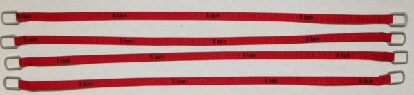 YCC335-6 - Set of 4 lifting straps 5 Tons of 28cm Red - 1