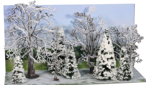 HEK2101 - 10 Snow-covered trees and fir trees 7-14 cm - 1