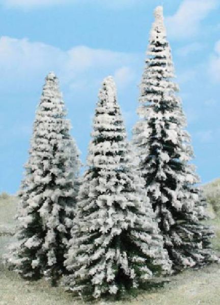 HEK2100 - Set of 3 snowy trees 16-21cm - 1