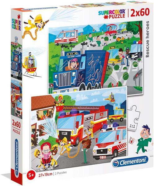 CLE21602 - Puzzle 2x60 Pieces Emergency Vehicles - 1