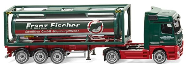 WIK053603 - MERCEDES Actros 4x2 with 3-axle trailer and 30-foot tank container FRANZ FISCHER SPEDITION - 1