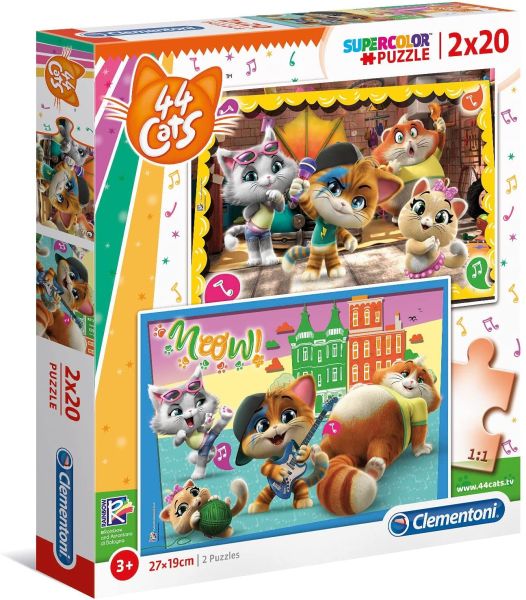 CLE24758 - Puzzle 2x20 Pieces 44 cats - 1