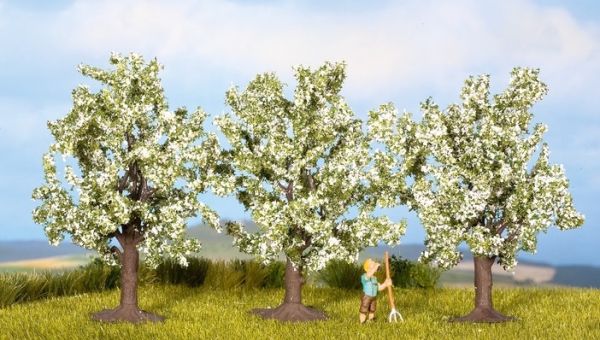 NOC25111 - 3 Fruit trees . white flowers 8 cm - 1