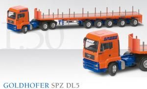 CON66146/01 - Truck MAN TGA L37 3 Axles with Semi Flatbed 5 Axles GOLDHOFER SPZ DL5 - 1