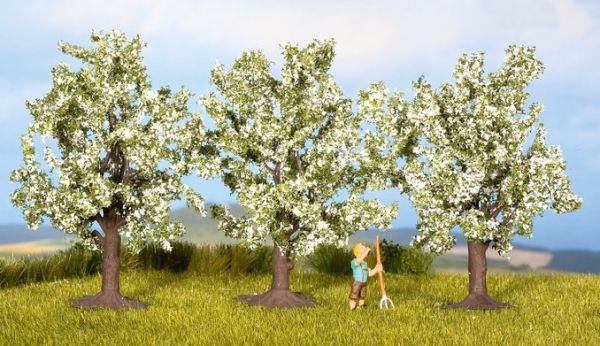 NOC25511 - 3 white flowering fruit trees 4.5 cm - 1