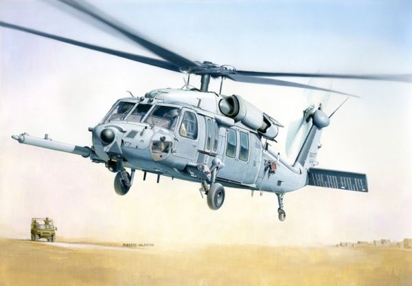 ITA2666 - MH-60K Blackhawk SOA Buildable Helicopter with Paint - 1