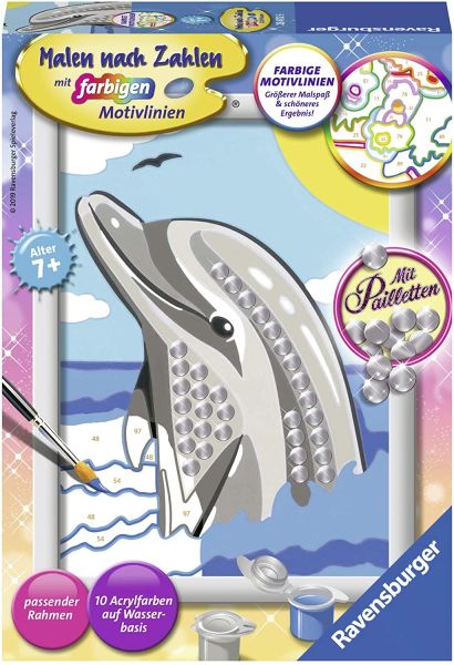 RAV284726 - Dolphin art number with rhinestones 13x18 cm - 1