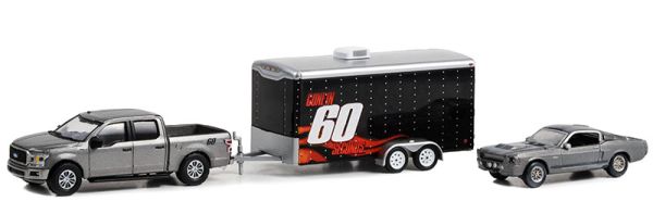 GREEN31160-A - 2020 FORD F-150 XL with trailer and blister-packed 1967 FORD Mustang Eleonor from the film 60 Seconds Chono 2000 - 1