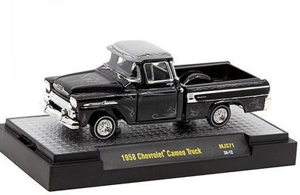 M2M-31500-MJS71 - CHEVROLET Cameo Truck 1958 Black LOWRIDERS in blister - 1