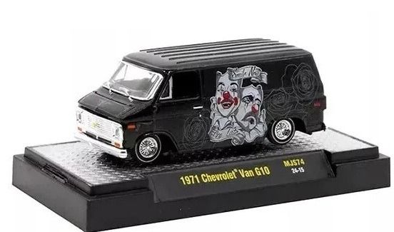 M2M-31500-MJS74 - 1971 Chevrolet Van G10, Black, in blister pack - 1