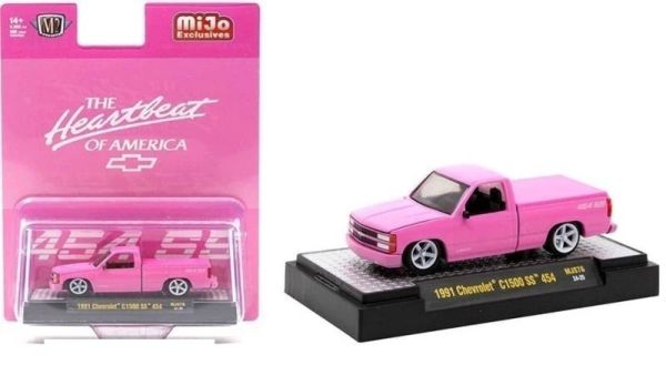 M2M-31500-MJS76 - CHEVROLET C1500 SS 454 1991 pink THE HEARTBEAT OF AMERICA in blister - 1