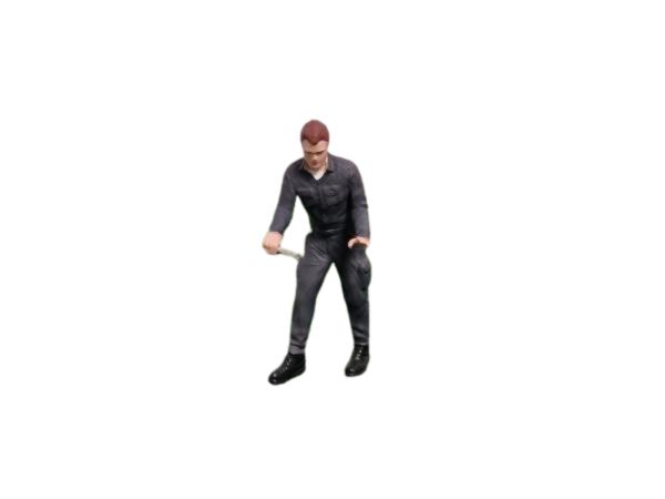 ATLAN32009_GRISF - Mechanic in dark gray jumpsuit with wrench - 1
