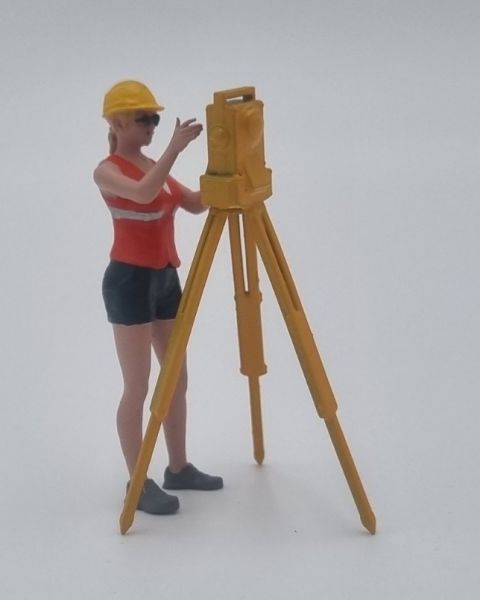ATLAN32044 - Construction worker with a tripod and laser - 1