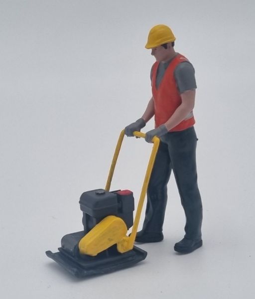 ATLAN32050 - Construction worker with a vibrating plate compactor - 1