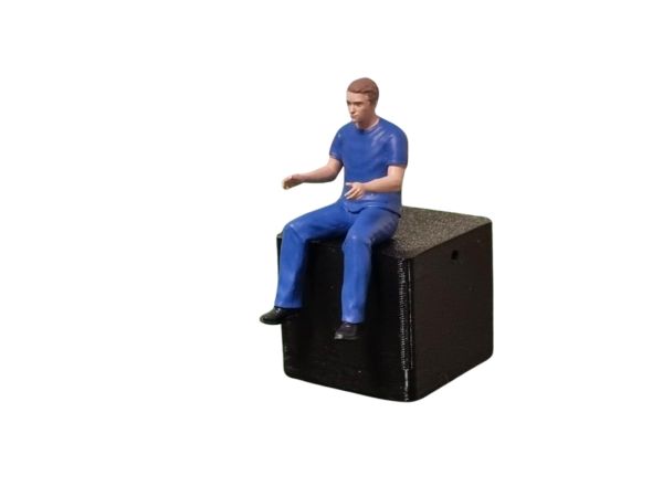 ATLAN32098_BLEU - Driver in blue trousers and T-shirt - 1