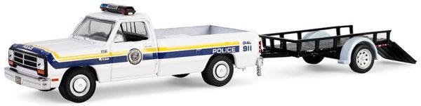 GREEN32315-A - DODGE Ram D-250 1990 Philadelphia Police with trailer from the HOT PURSUIT series in blister pack - 1