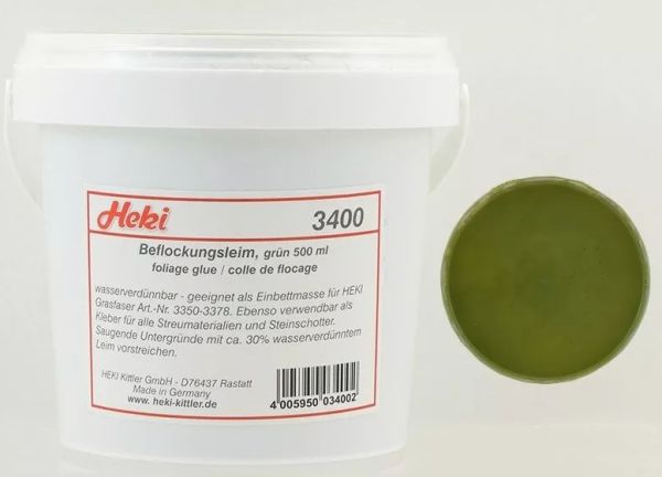 HEK3400 - Green flocking glue - 500 ml - 1