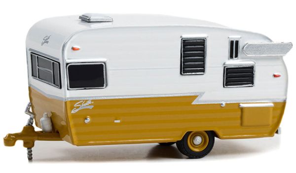 GREEN34140-F - Caravan SHASTA Airflyte caramel and white from the HITCHED HOMES range in blister pack - 1