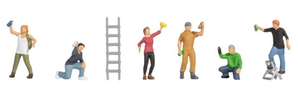 NOC36566 - Graffiti artists with a ladder - 1