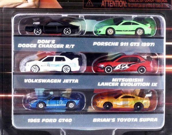 JAD37292 - Pack of 6 NANO FAST & FURIOUS cars - 1