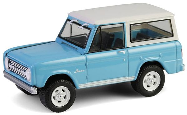 GREEN37320-A - FORD Bronco Custom SUV 1966 turquoise blue from the BARRETT JACKSON series (in blister pack) - 1