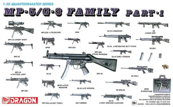 DRA3803 - MP5/G3 submachine gun family Part.1 to be painted - 1