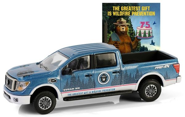 GREEN38070-F - NISSAN Titan XD PRO-4X 2019 blue from the SMOKEY BEAR series in blister pack - 1