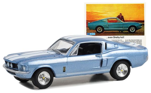 GREEN39130-C - 1967 FORD Mustang Shelby GT500 blue from the series VINTAGE AD CARS in blister pack - 1