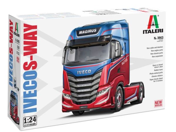 ITA3963 - IVECO S-Way 4x2 Red and Blue MAGIRUS to assemble and paint - 1