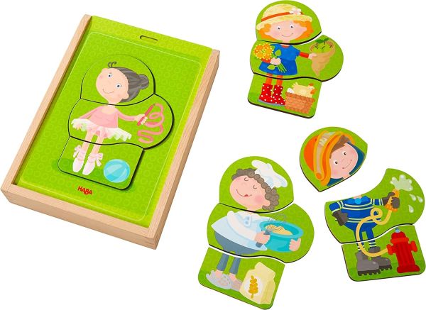 HAB304641 - Meli-Melo 24 Piece Wooden Puzzle - The Trades - 1