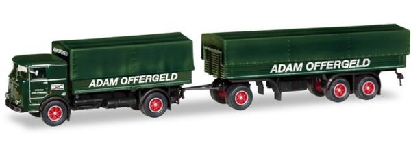 HER310871 - BÜSSING LU 11/16 4x2 tarpaulin carrier and tarpaulin trailer 1 + 2 Axles ADAM OFFERGELD - 1