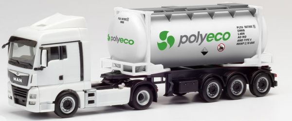 HER311694 - MAN TGX XLX 4x2 with 3 axles POLYECO tank container carrier trailer - 1