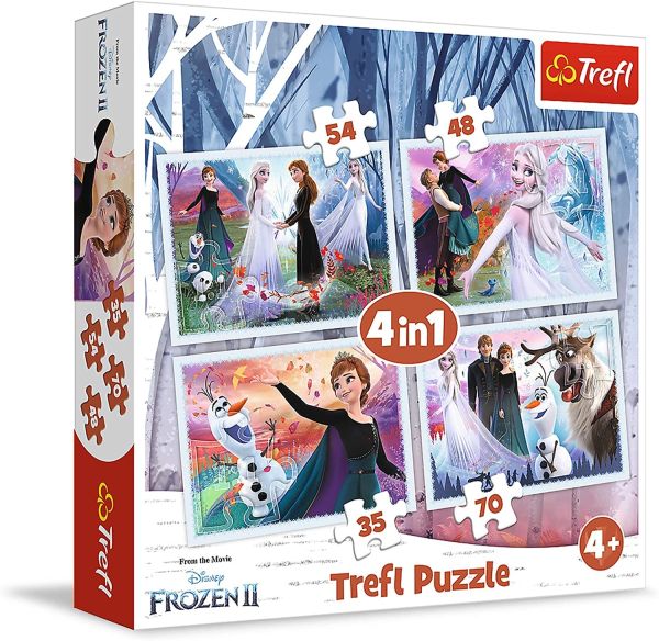 TRF34344 - 4 Puzzles 35-48-54-70 Pieces THE FROZEN 2 The magic forest - 1