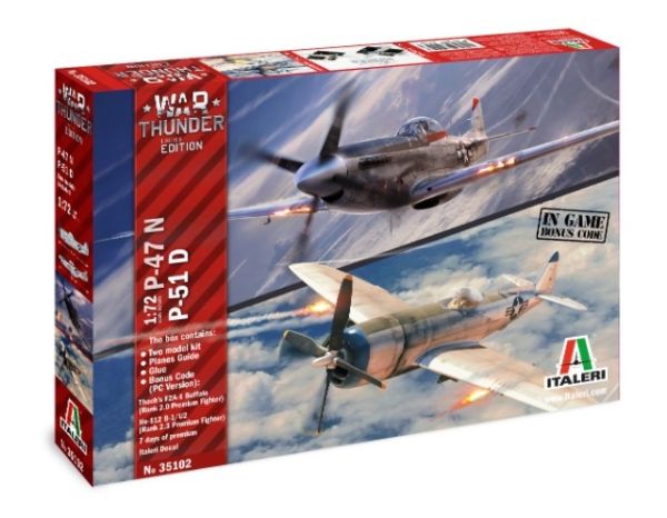 ITA35102 - P47N + P51D WAR THUNDER planes to assemble and paint - 1