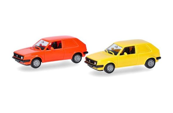 HER014281 - VOLKSWAGEN Golf II 2-door, red and yellow – 2-piece model kit - 1