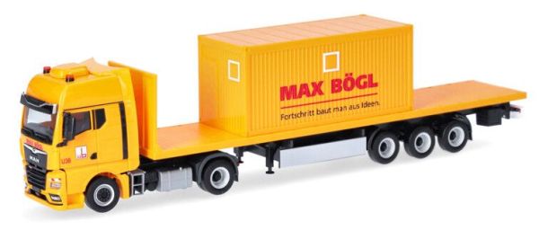 HER318556 - MAN TGX GX 4x2 with 3-axle flatbed and MAX BOGL container - 1