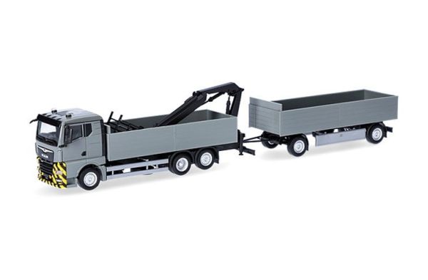 HER320825 - MAN TGX GN 6x2 tipper with crane and 1+1-axle trailer - 1
