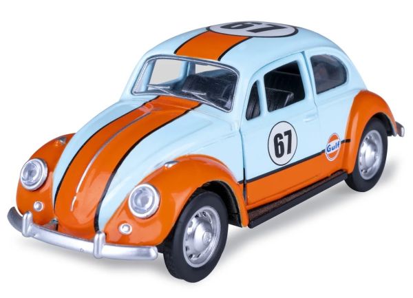 JAM402601 - 1967 VOLKSWAGEN Classic Beetle, Blue and Orange GULF Pull-Back - 1
