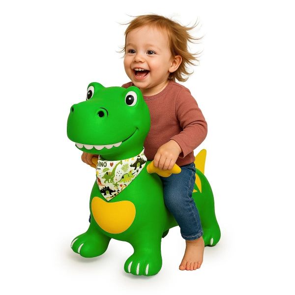 JAM466007 - Dino Bouncing Animal with HoppyDoo Wings, Green with Pump - 1